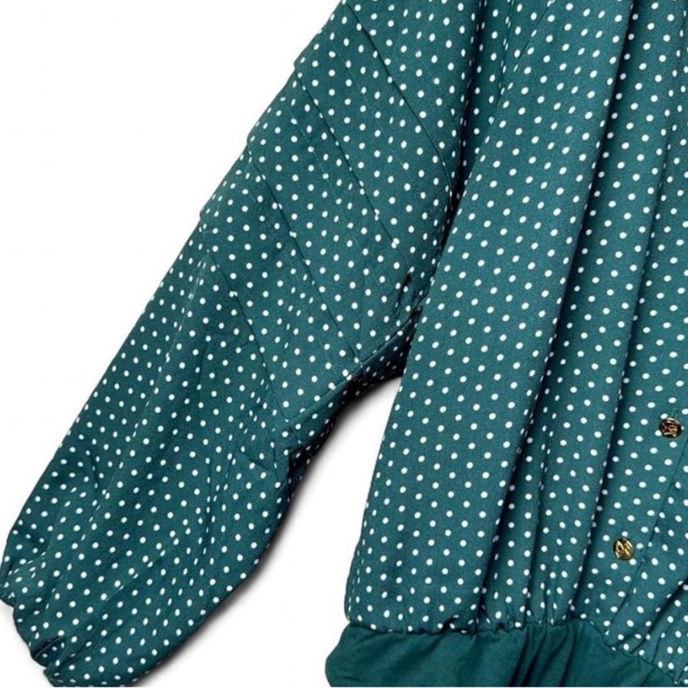 Draper James Forest Green Polka Dot Blouse - Picture 5 of 8